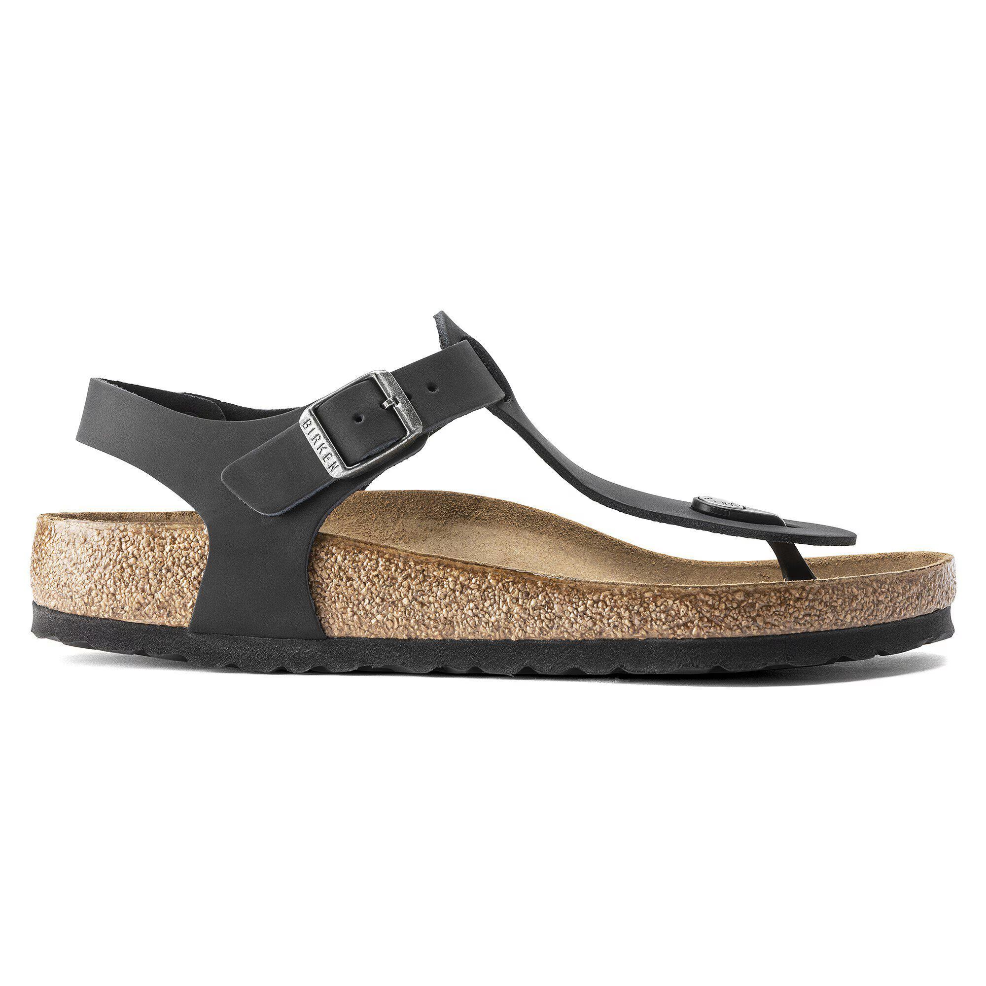 унисекс сандали birkenstock kairo leoi black черни от естествена кожа - снимка 2