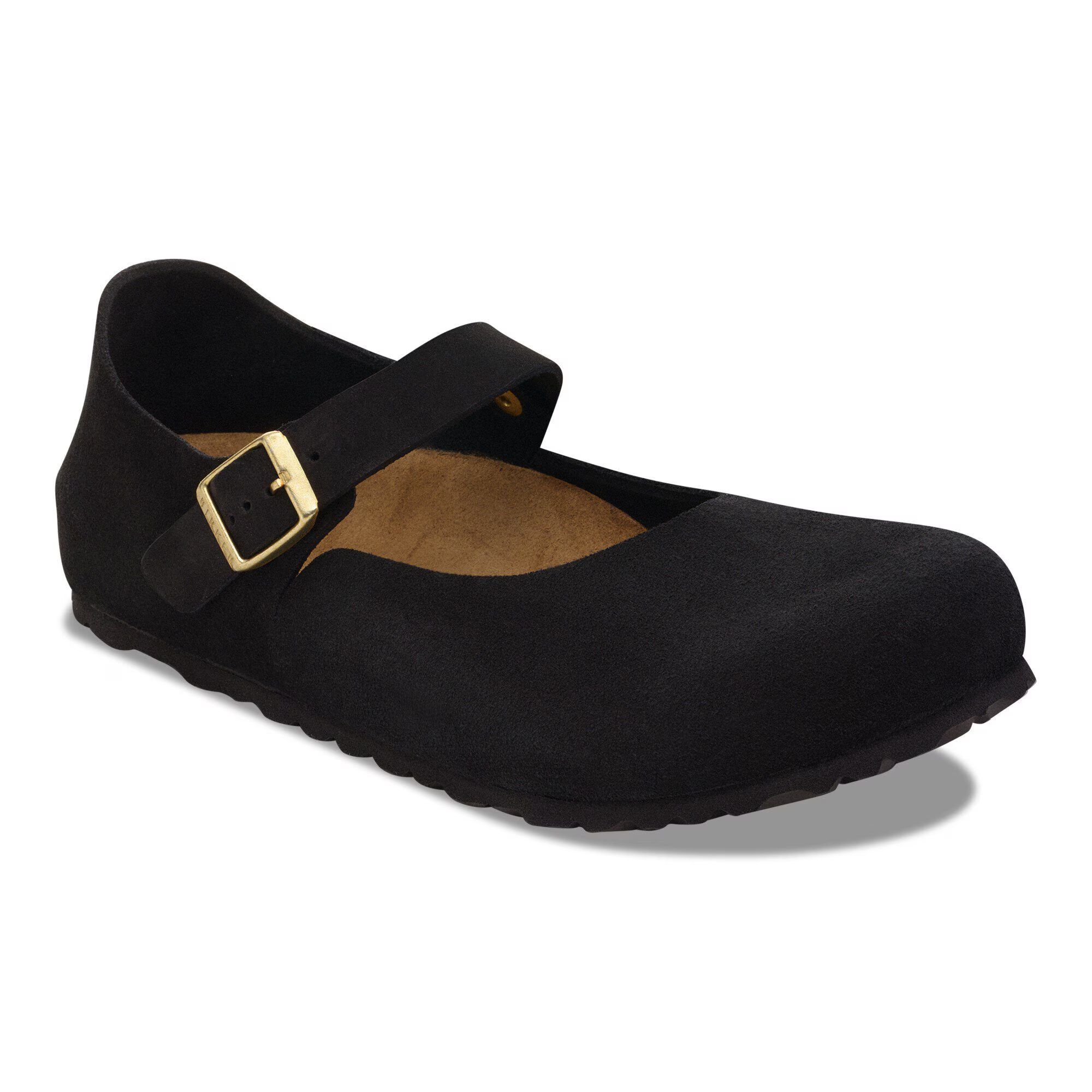 дамски обувки birkenstock mantova leve black черни от велур - снимка 1