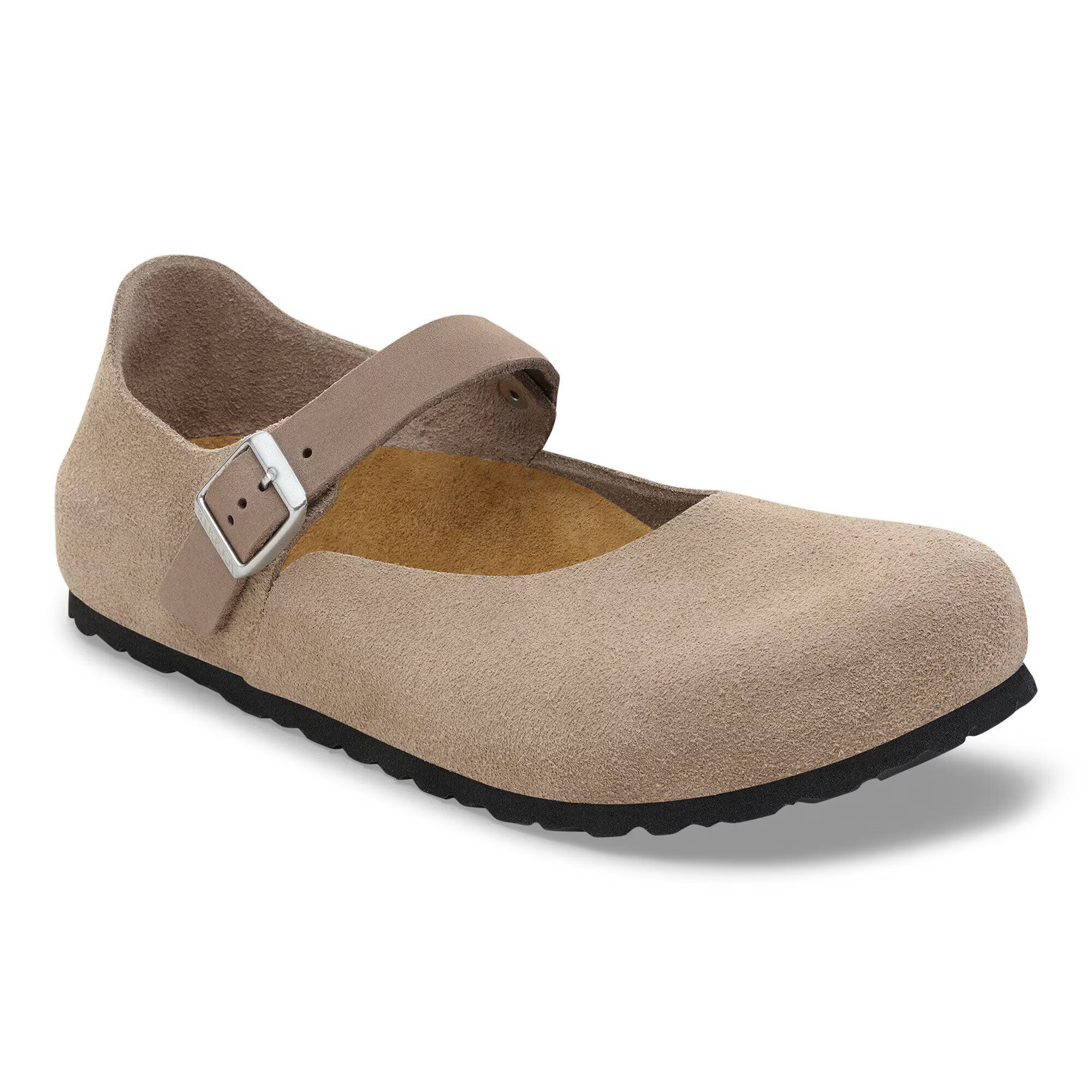 дамски обувки birkenstock mantova leve taupe бежови от велур - снимка 1