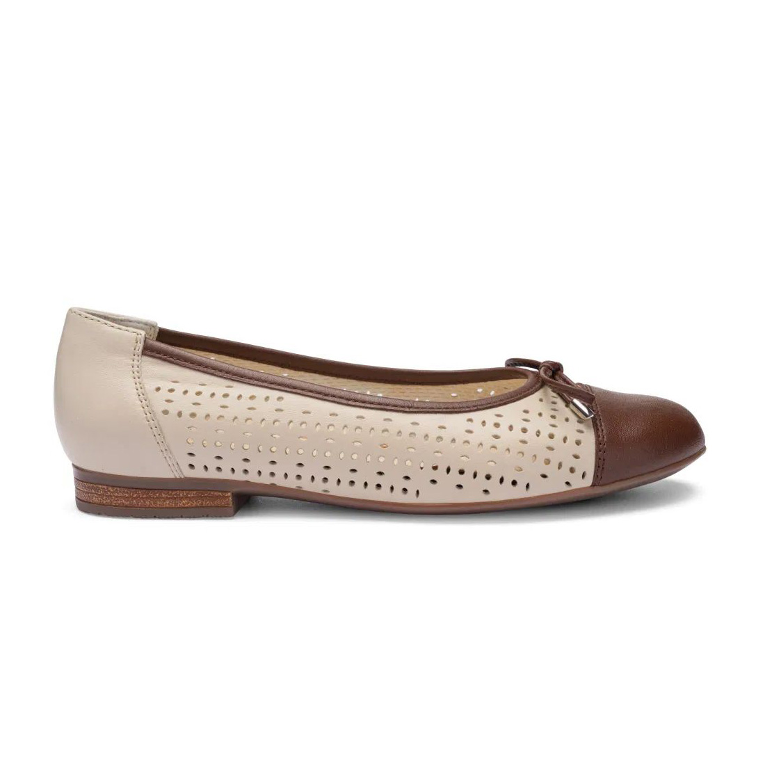 дамски балерини ara sardinia 12-31344-03 пясъчно и кафяво от естествена кожа - снимка 3