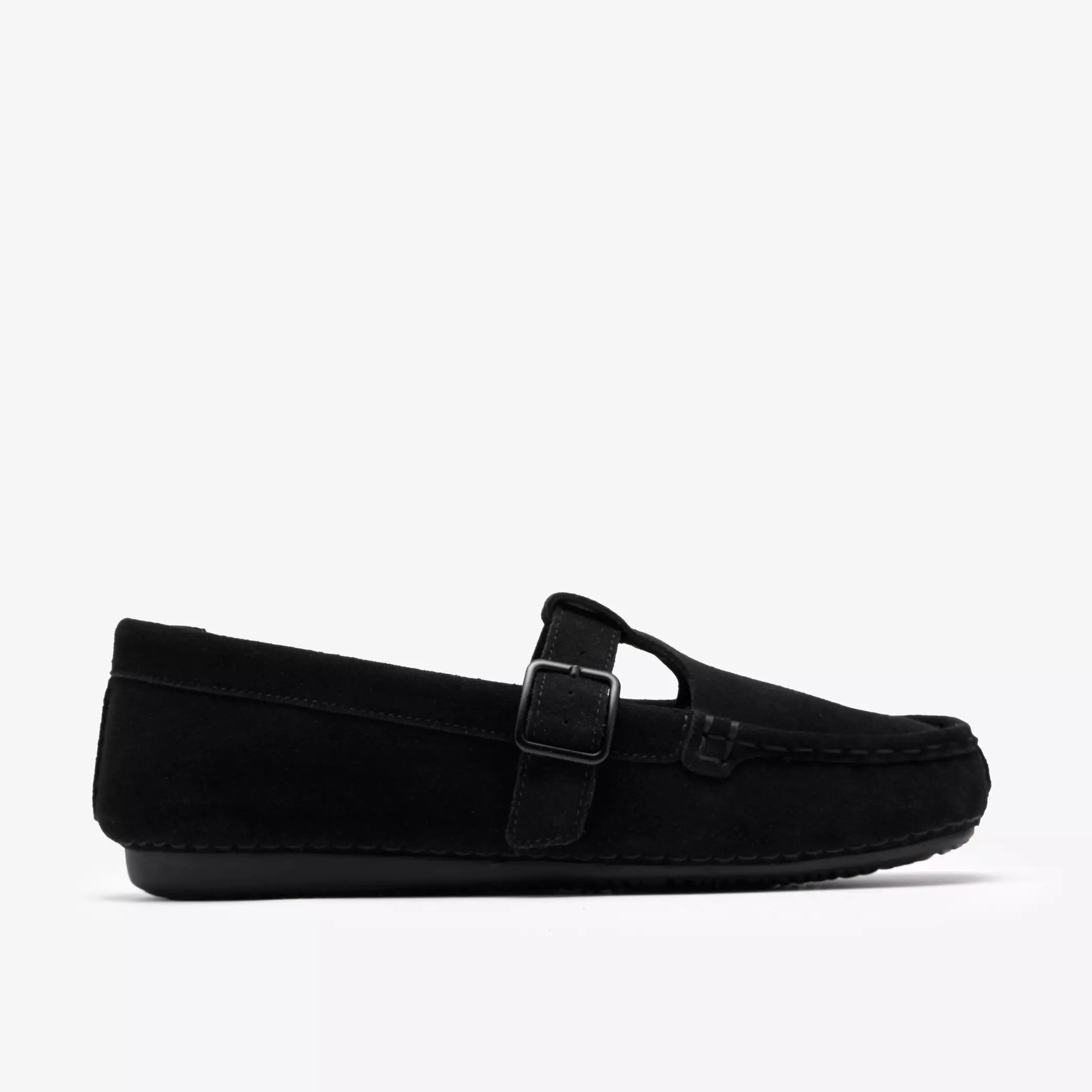 дамски обувки clarks freckle t bar 26185903 черни от велур - снимка 2