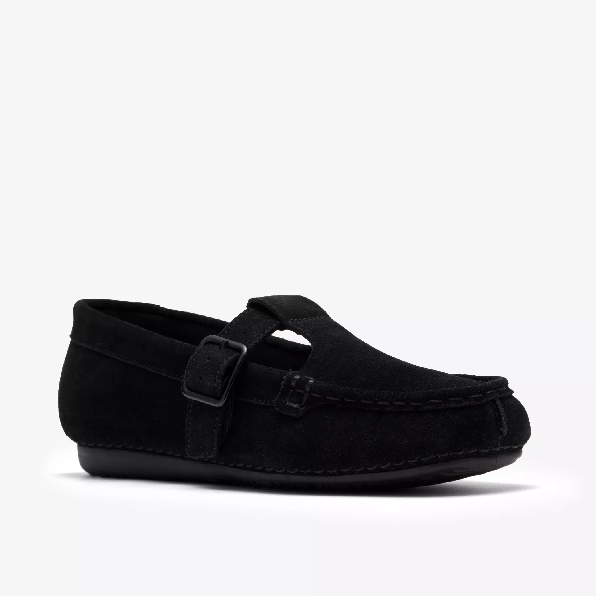 дамски обувки clarks freckle t bar 26185903 черни от велур - снимка 5