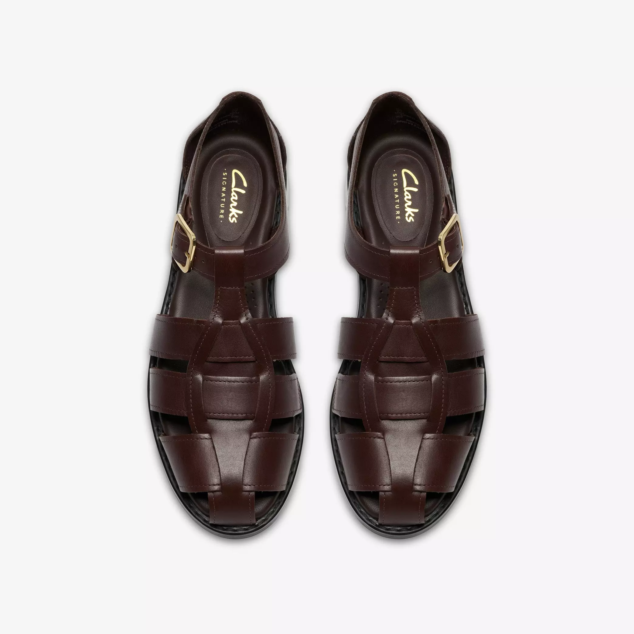 дамски отворени обувки с нисък ток clarks hana sun 26185911 тъмно кафяви от естествена кожа - снимка 6