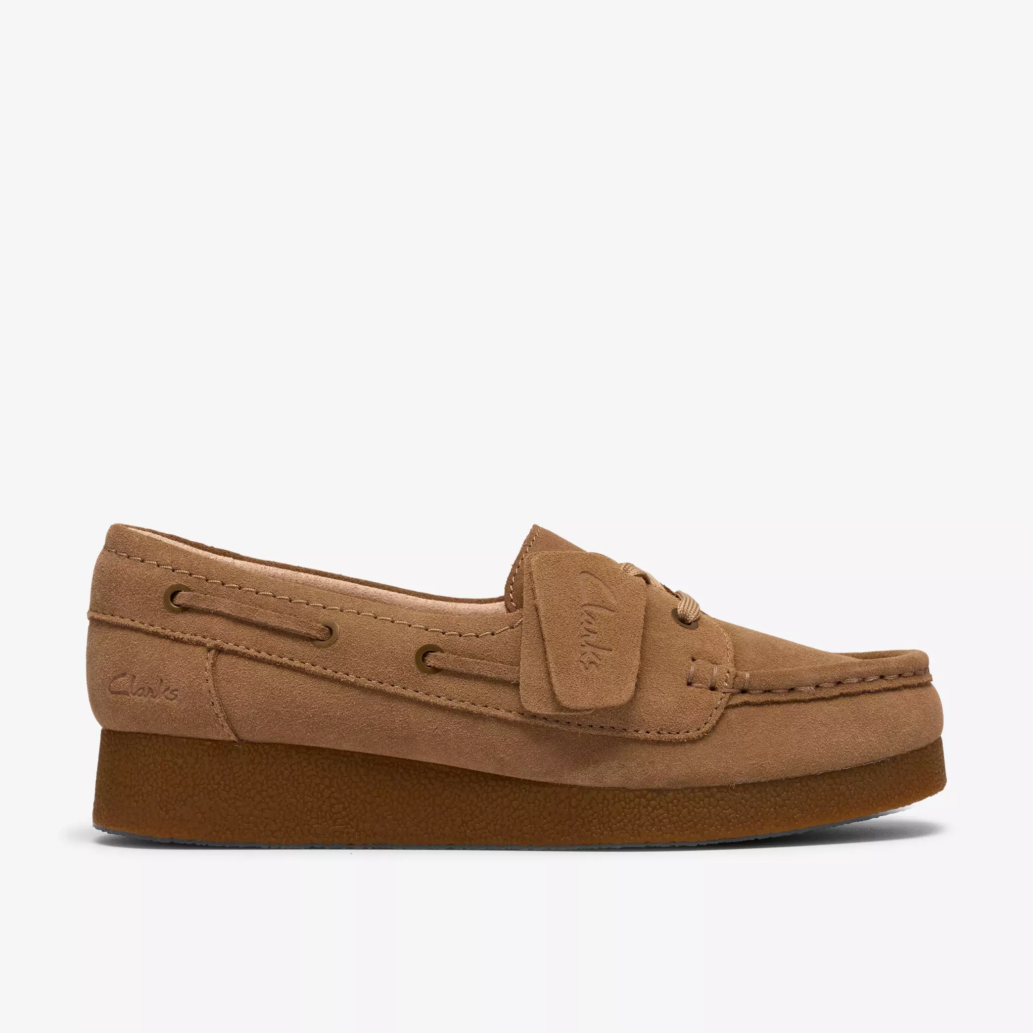дамски обувки clarks wallabee evo sea 26186339 светло кафяви от велур - снимка 1
