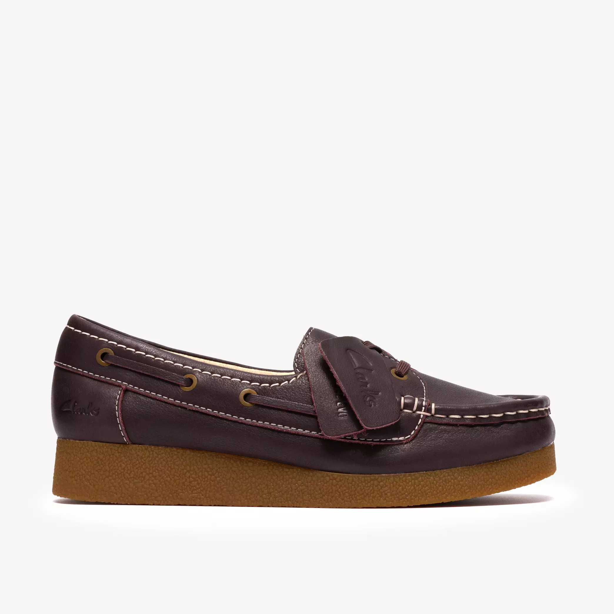 дамски обувки clarks wallabee evo sea 26186598 тъмно кафяви от естествена кожа - снимка 1