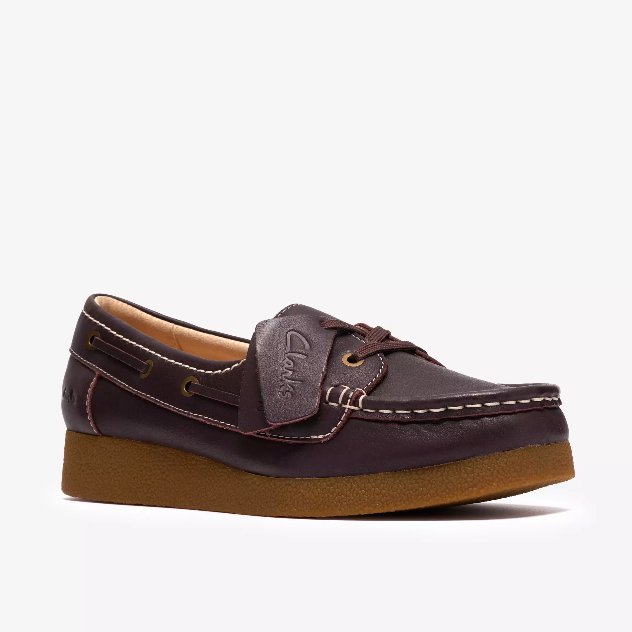 дамски обувки clarks wallabee evo sea 26186598 тъмно кафяви от естествена кожа - снимка 7