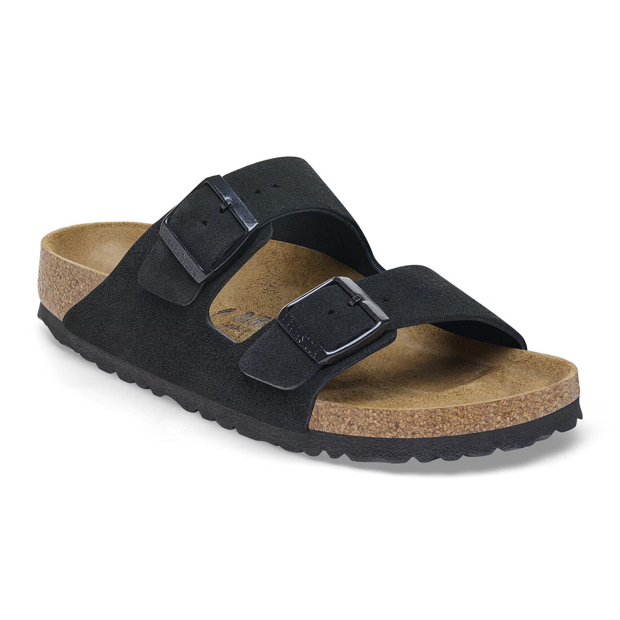 унисекс чехли birkenstock arizona leve black 1027152 черни от велур - снимка 1
