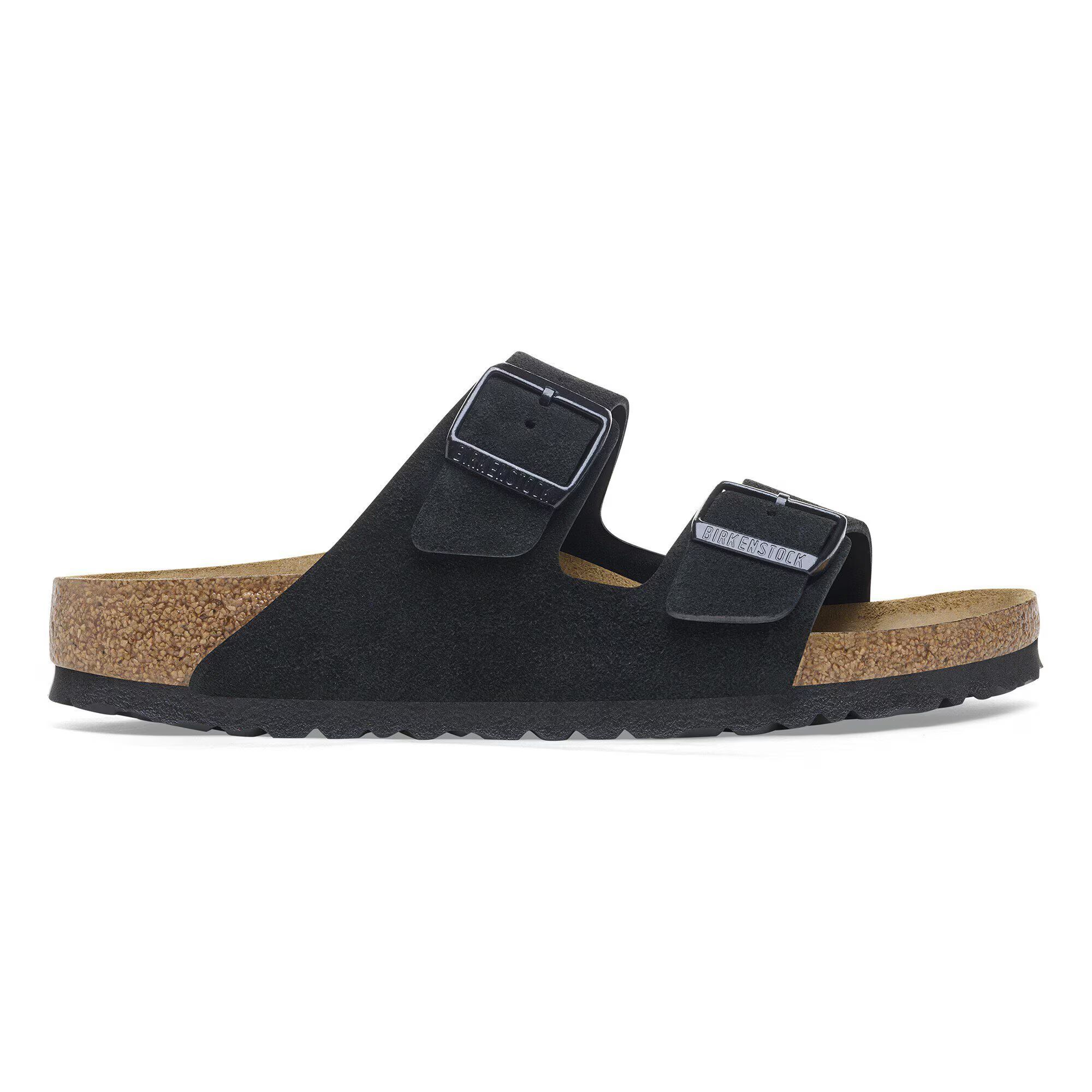 унисекс чехли birkenstock arizona leve black 1027152 черни от велур - снимка 2