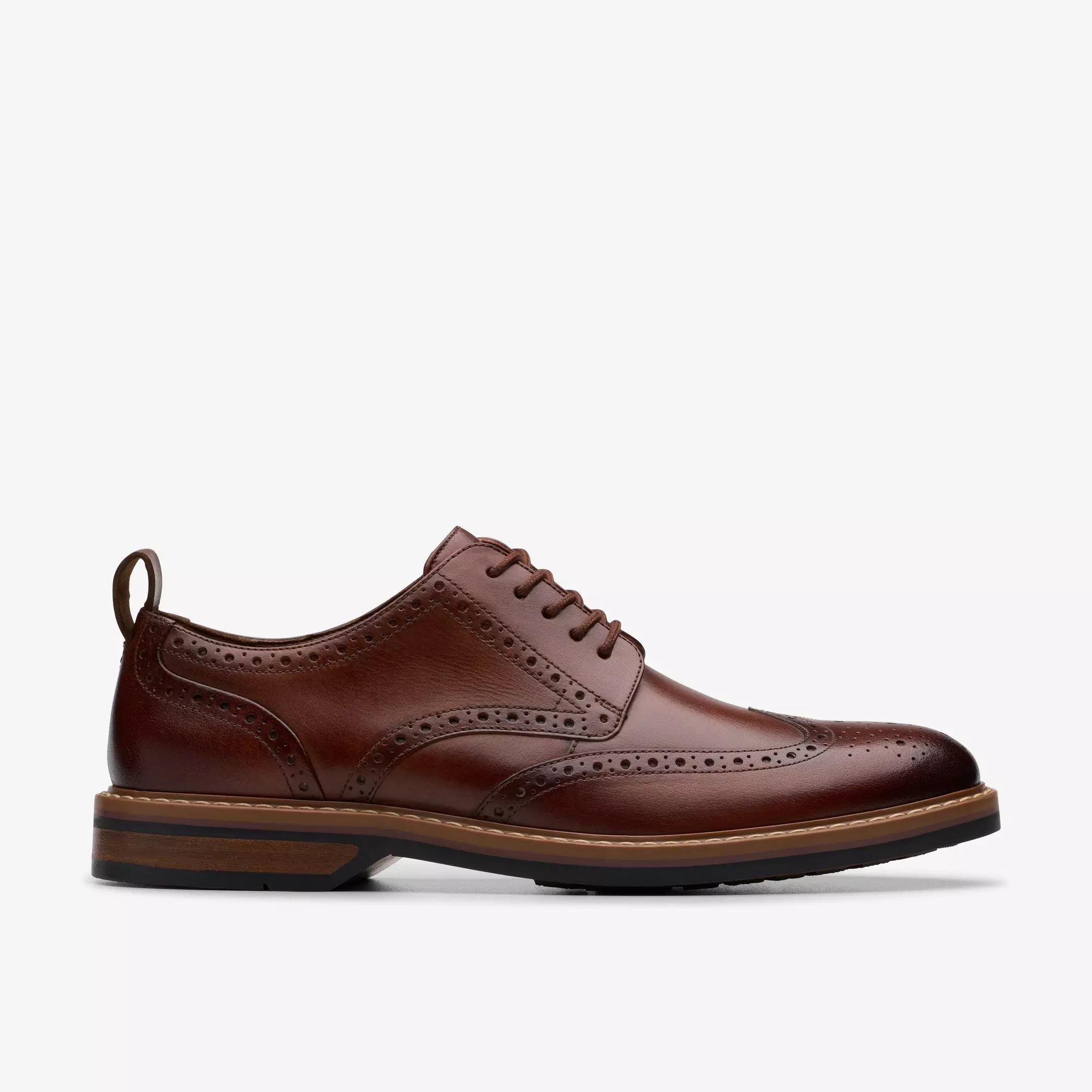 мъжки обувки clarks aldwin limit табачено кафяви от естествена кожа - снимка 2