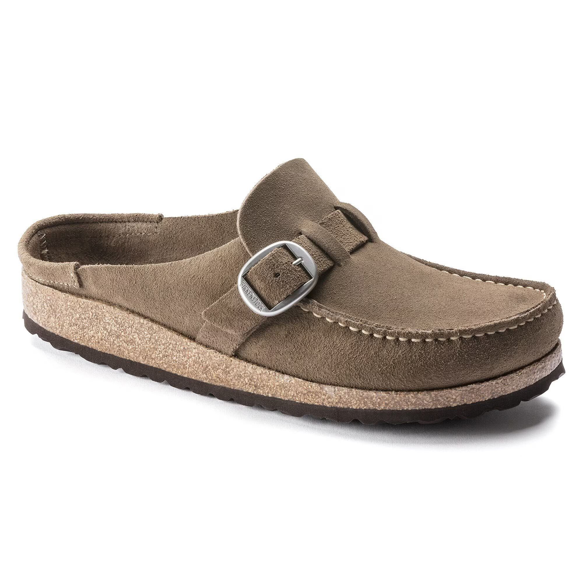 чехли birkenstock buckley 1019462 бежови от велур - снимка 1