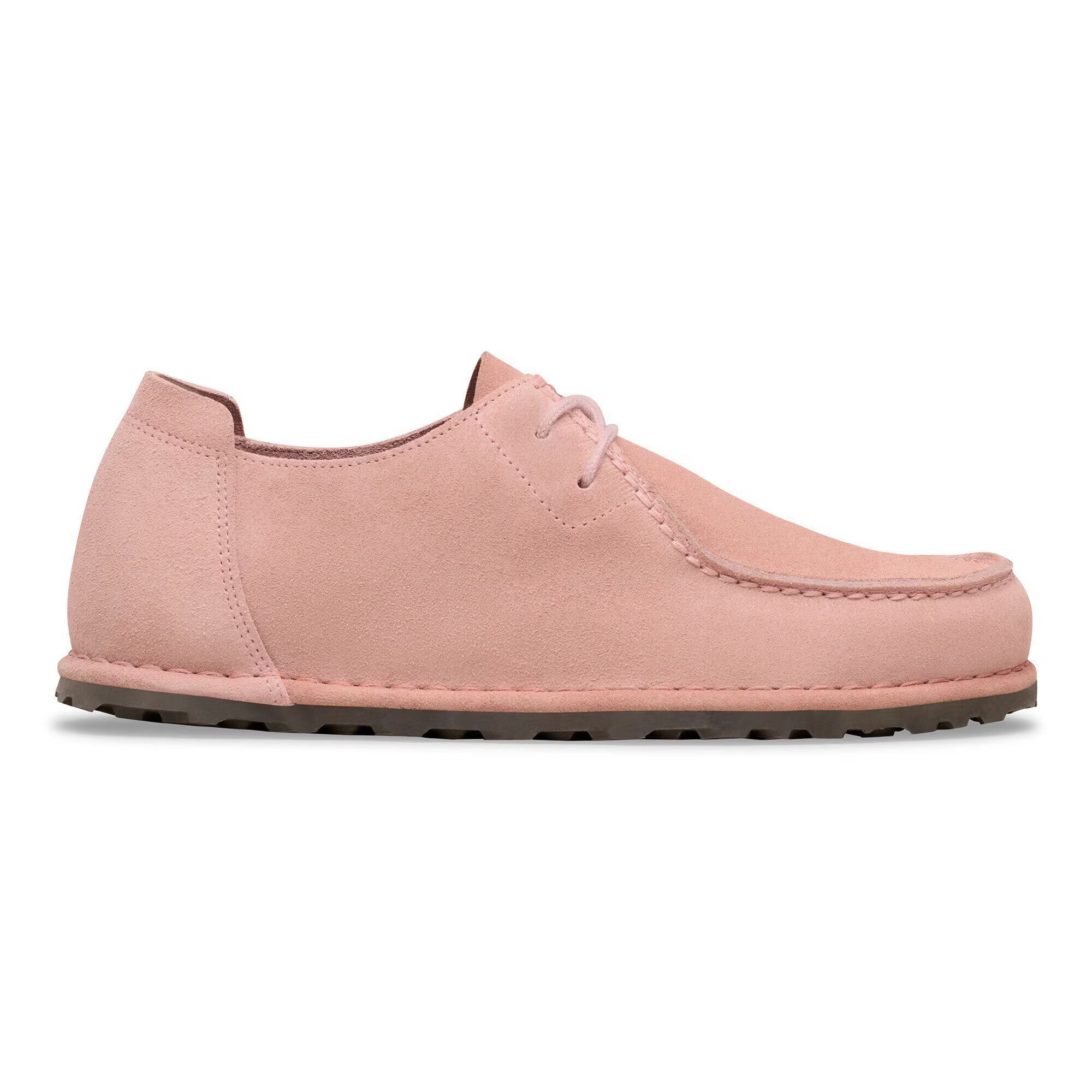 дамски мокасини birkenstock utti lace leve pink clay розови от велур - снимка 3