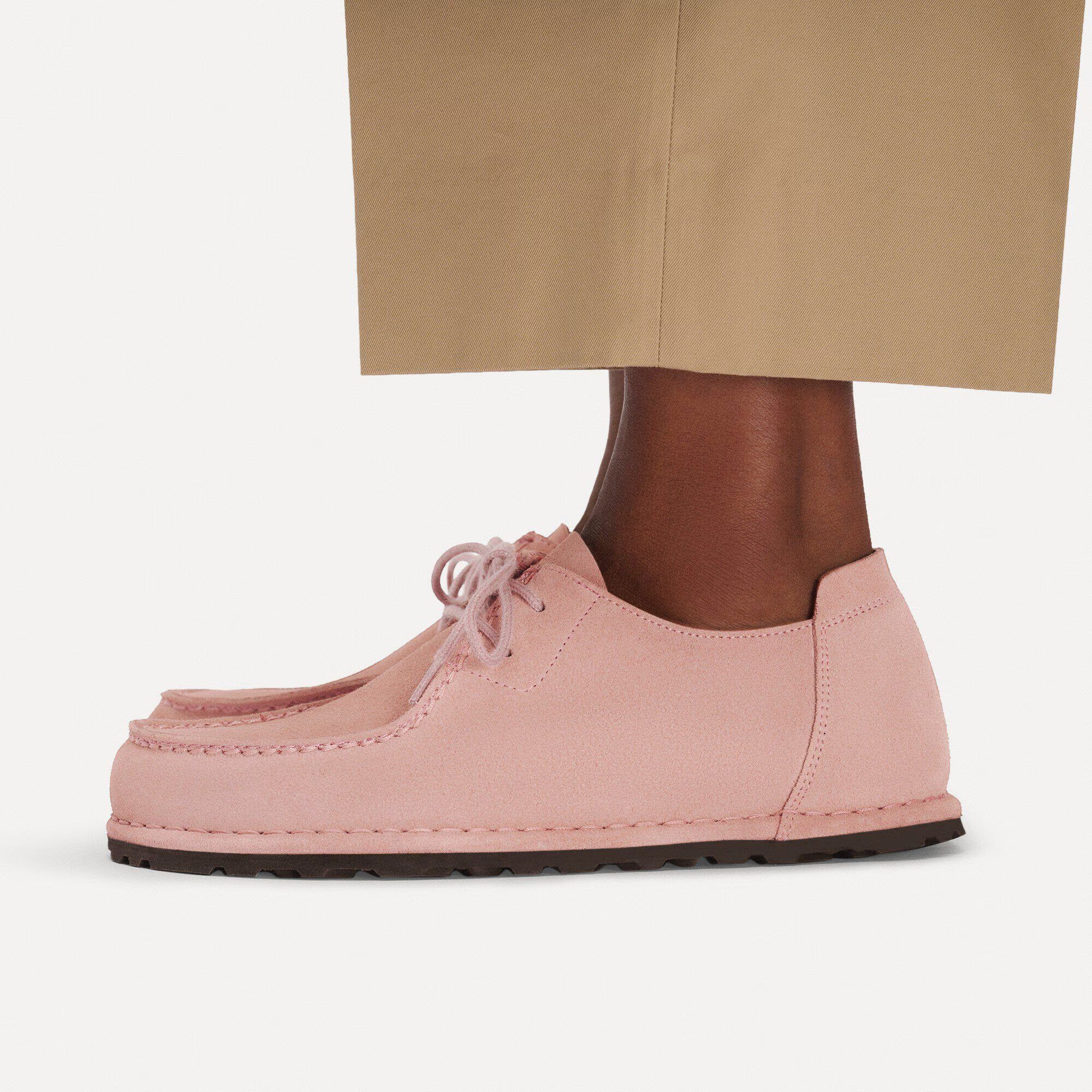 дамски мокасини birkenstock utti lace leve pink clay розови от велур - снимка 4