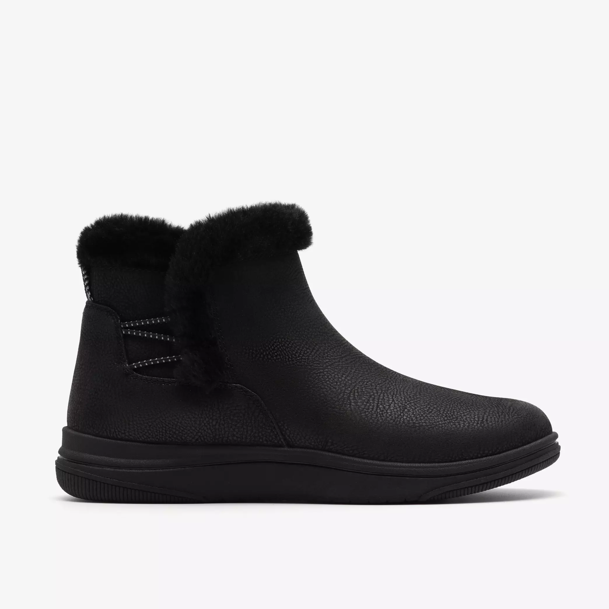 дамски боти без ток с равна подметка clarks brinkley fur 26184190 черни от текстил - снимка 2