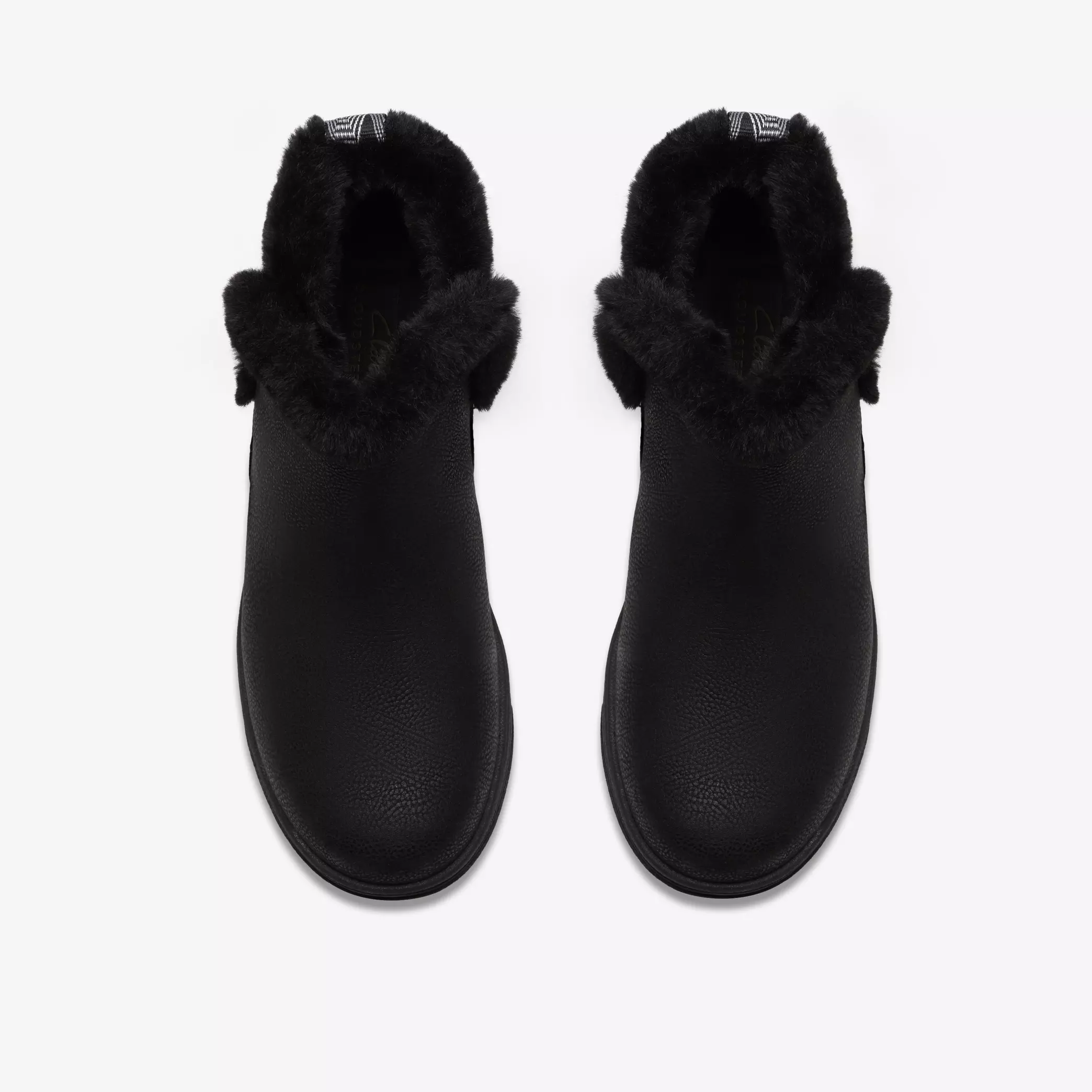 дамски боти без ток с равна подметка clarks brinkley fur 26184190 черни от текстил - снимка 7