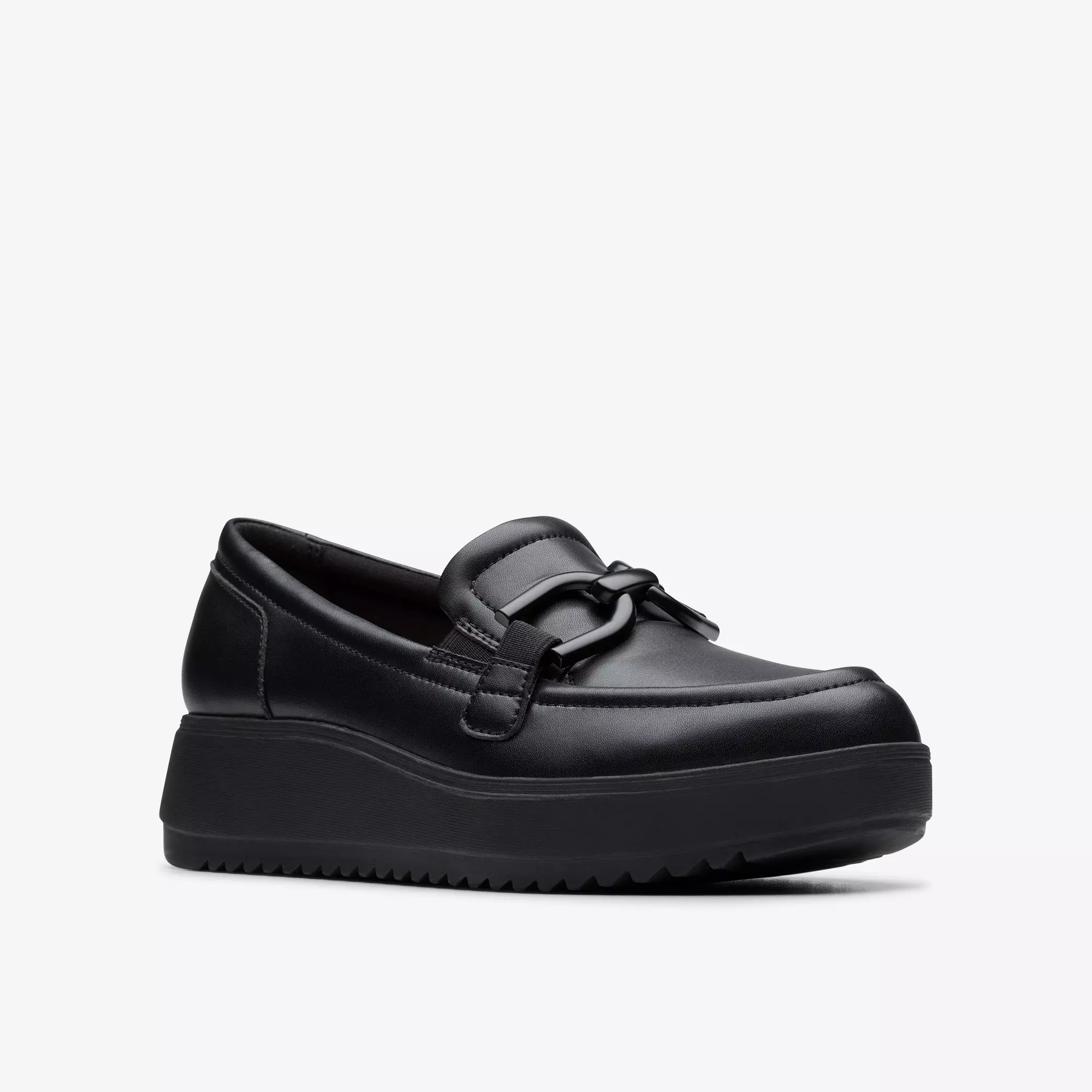 дамски мокасини clarks zylah top 26184335 черни от естествена кожа - снимка 1