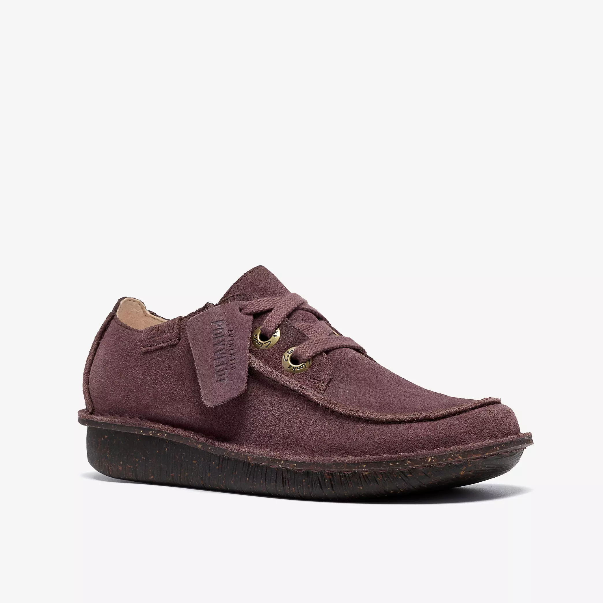 дамски обувки clarks funny dream 26329385 лилави от велур - снимка 1