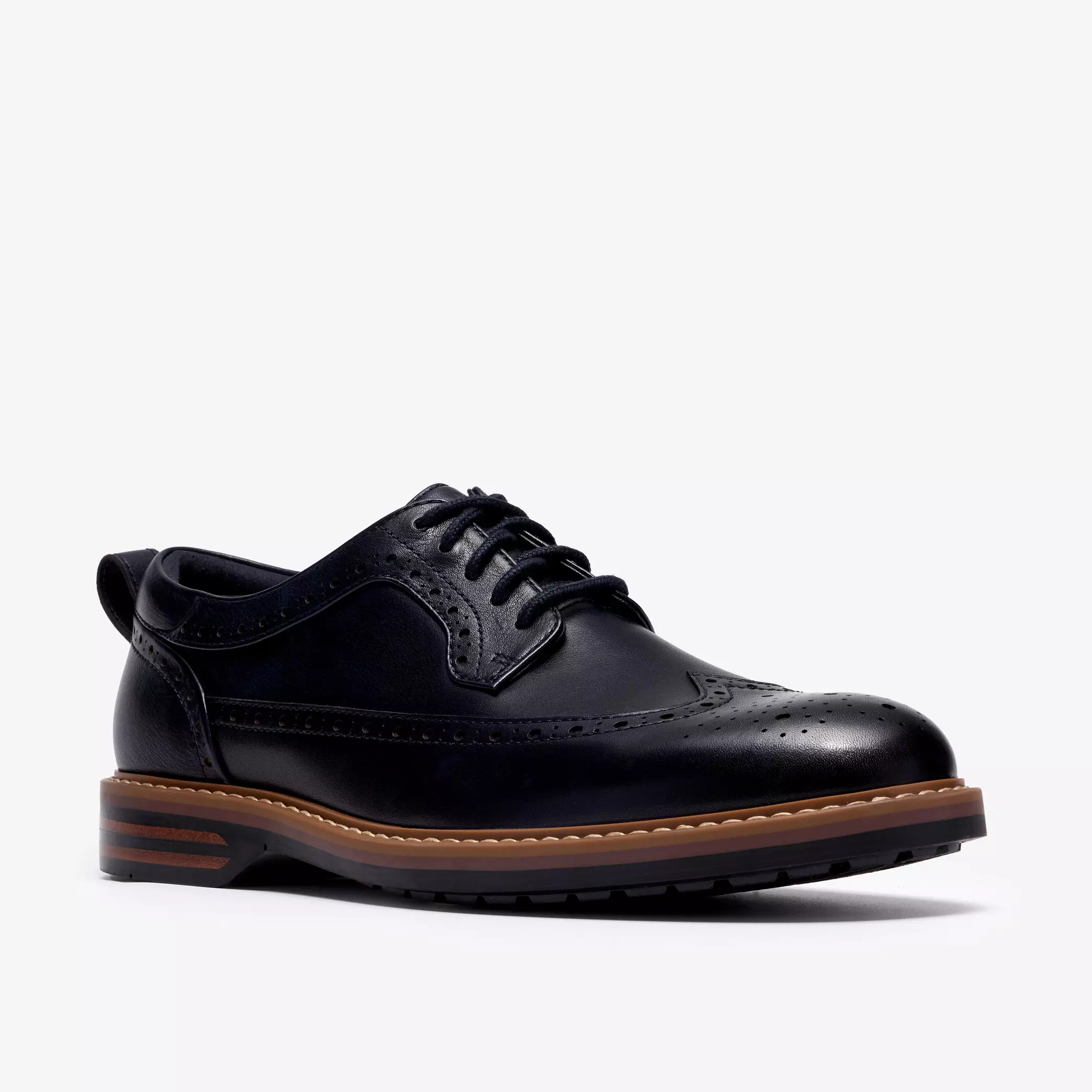 мъжки обувки clarks aldwin2 limit 26320108 тъмно сини от естествена кожа - снимка 1