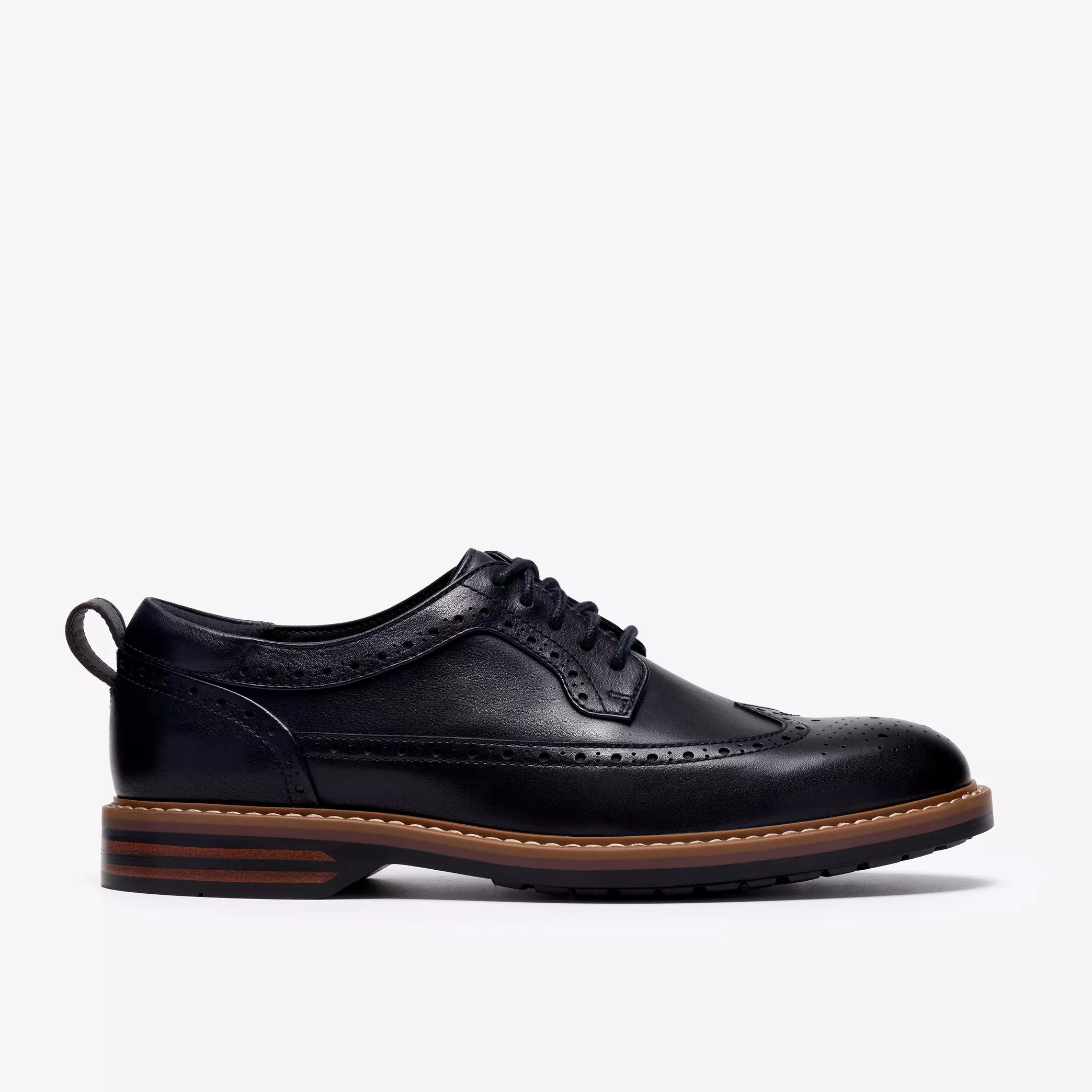 мъжки обувки clarks aldwin2 limit 26320108 тъмно сини от естествена кожа - снимка 2