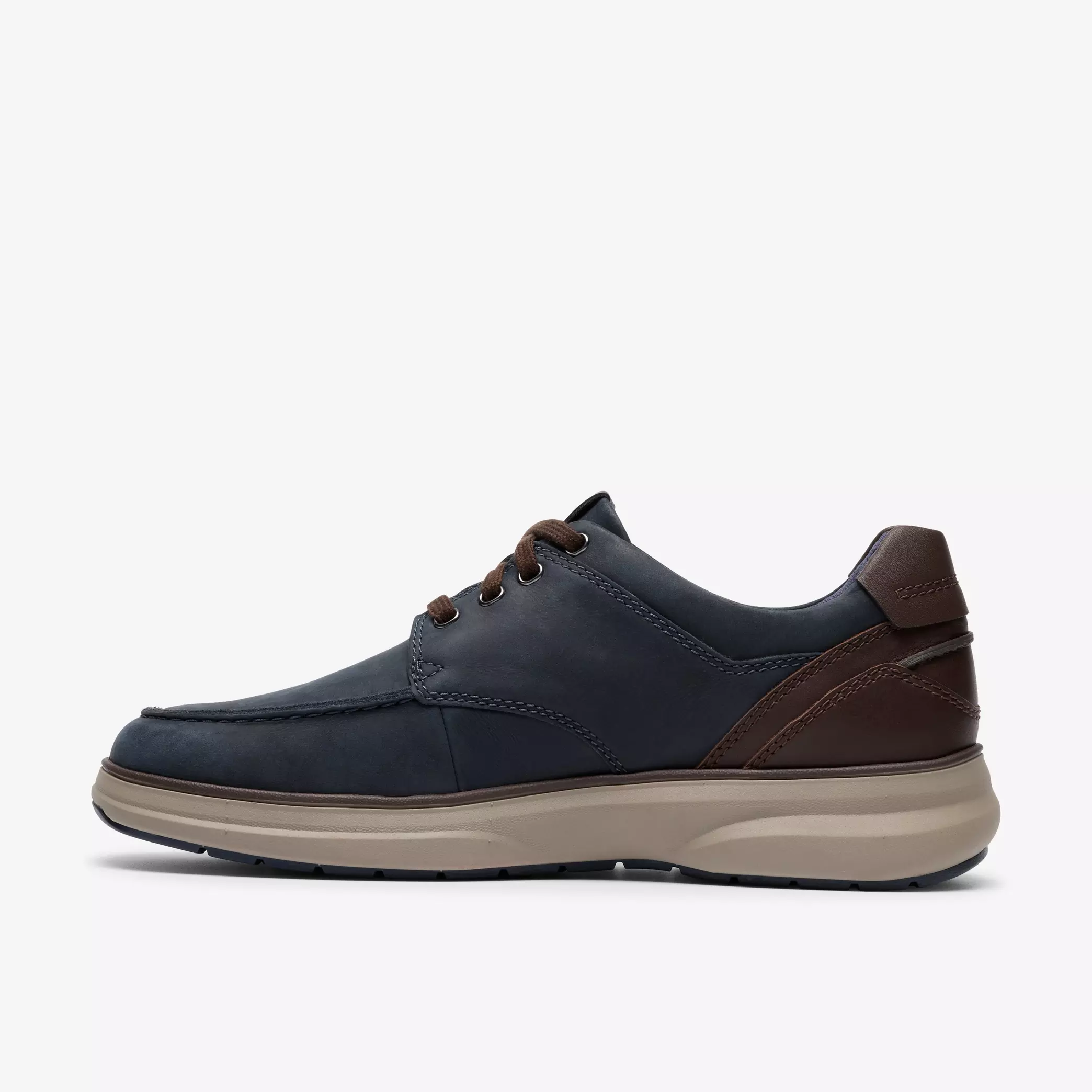 мъжки обувки clarks mullan moc 26184429 сини от естествена кожа за широк крак - снимка 3