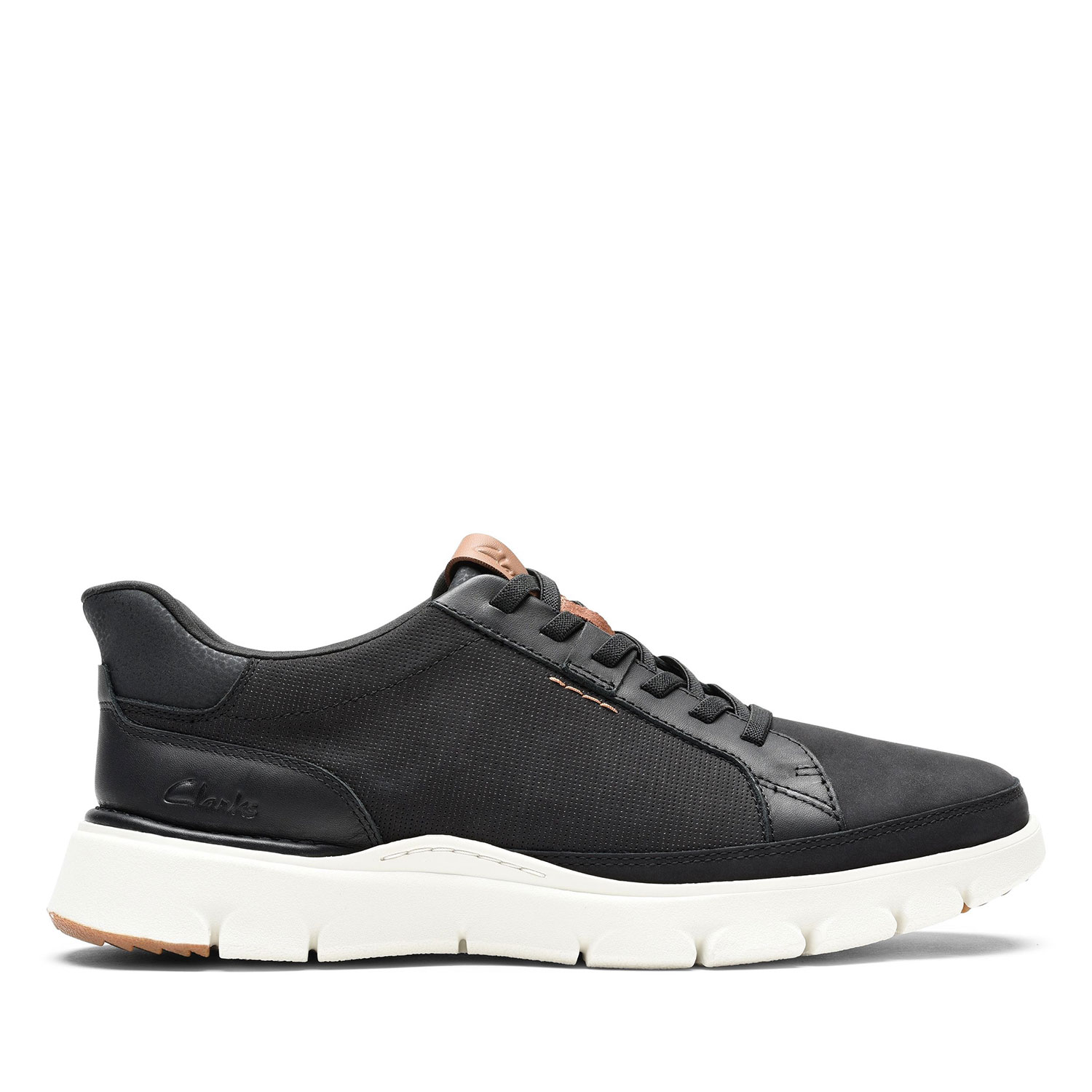 мъжки обувки clarks step365 lace - черни от набук