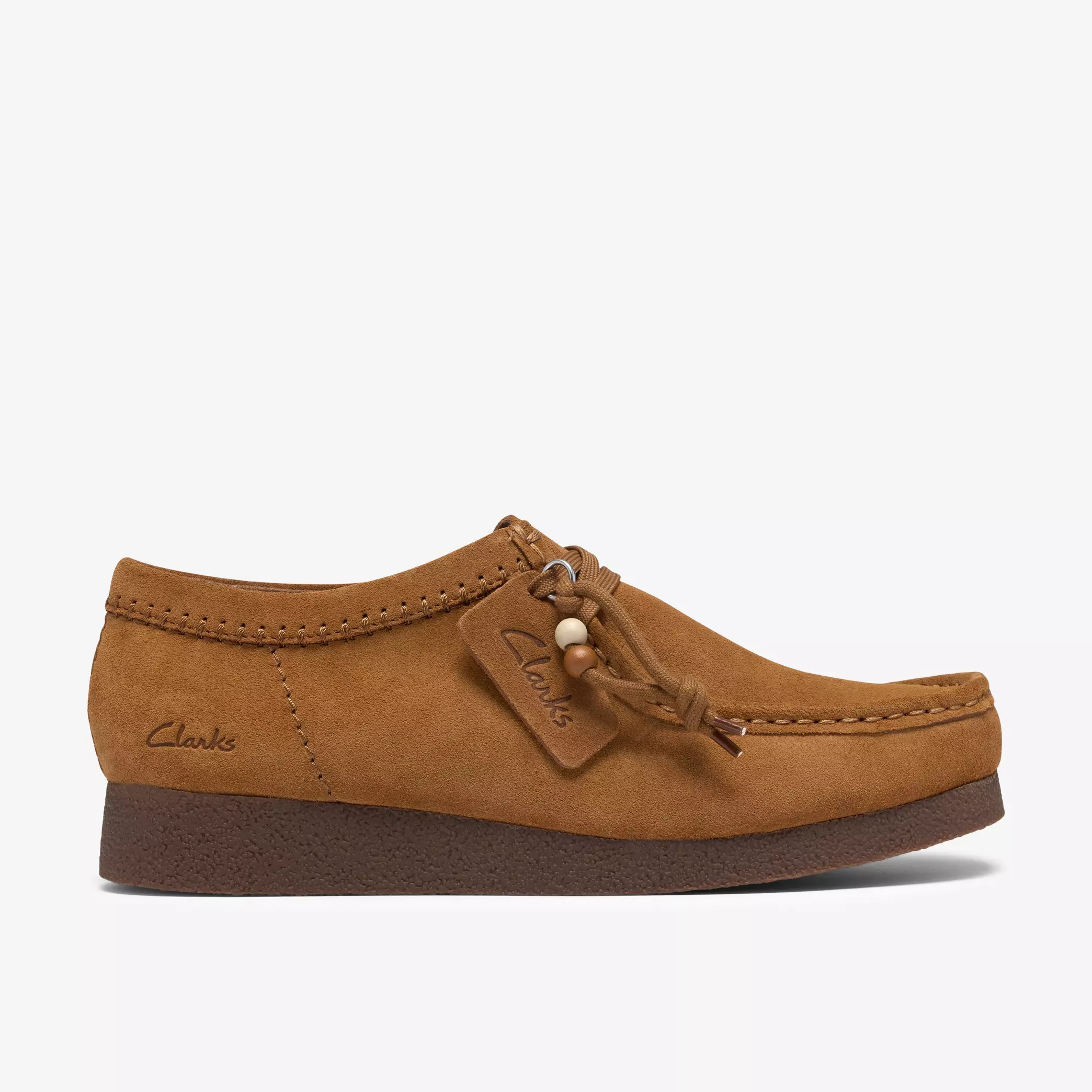 мъжки обувки clarks wallabee evo 26327788 кафяви от велур - снимка 2