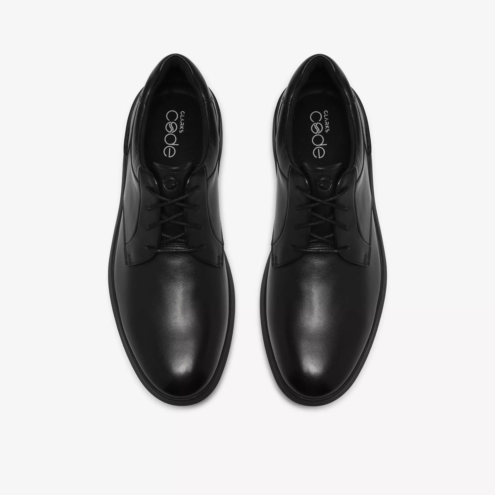 мъжки комфортни обувки clarks code h plain 26328622 черни от естествена кожа - снимка 6