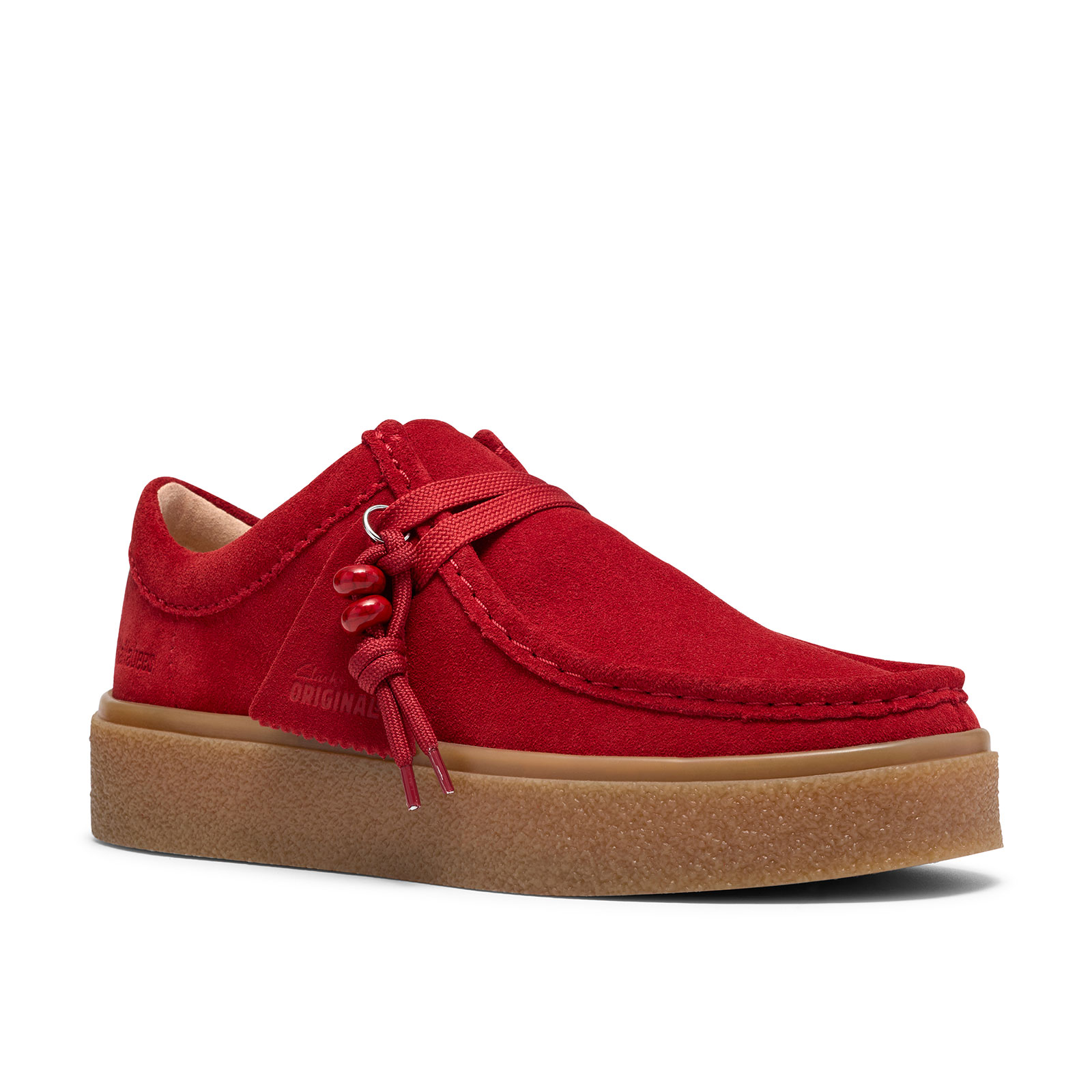 дамски мокасини clarks boxbee walla 26328724 червени от велур - снимка 1